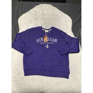 New Orleans French Quarter Classic Purple Sweater Size Large Unisex